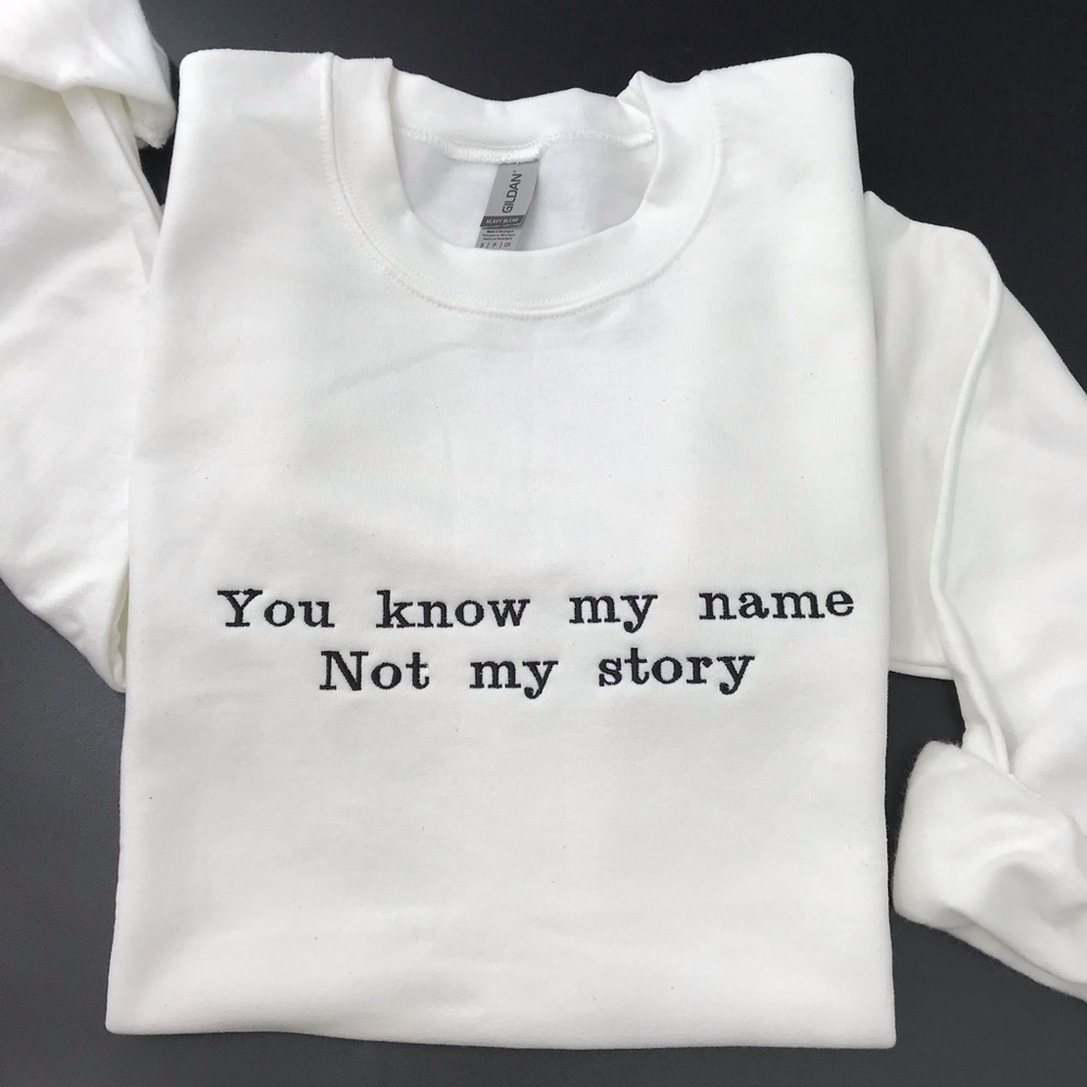 Gildan White Unisex Sweatshirt with Embroidery Design